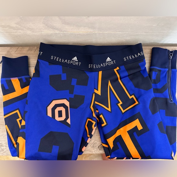 adidas x STELLASPORT Stella McCartney ClimaLite Leggings Graphic Print - Large - Picture 2 of 9